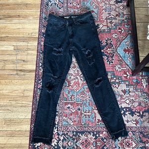 Distressed Black Jeans